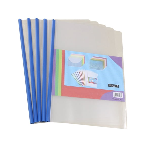 PENIKOKO 10Pcs Blue Plastic File Folder with Sliding Bar for Document Display and Protection