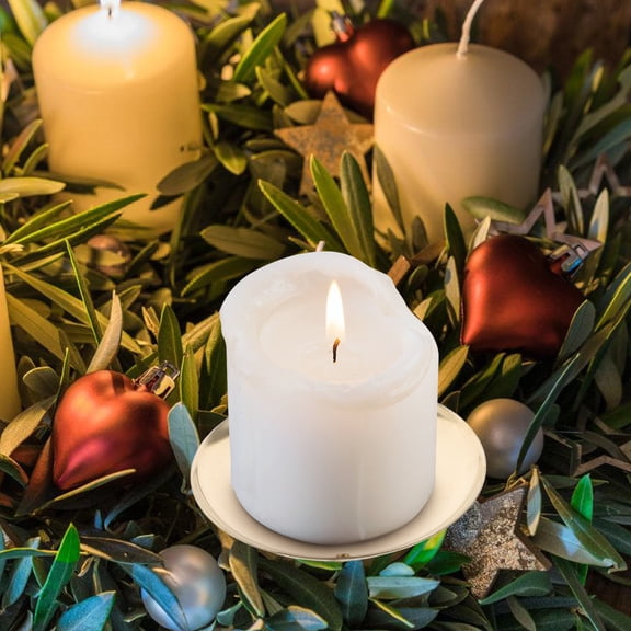 PENIKOKO Iron Candle Plate 10Pcs Golden Elegant for Weddings and Spa 6.00X6.00X4.50in