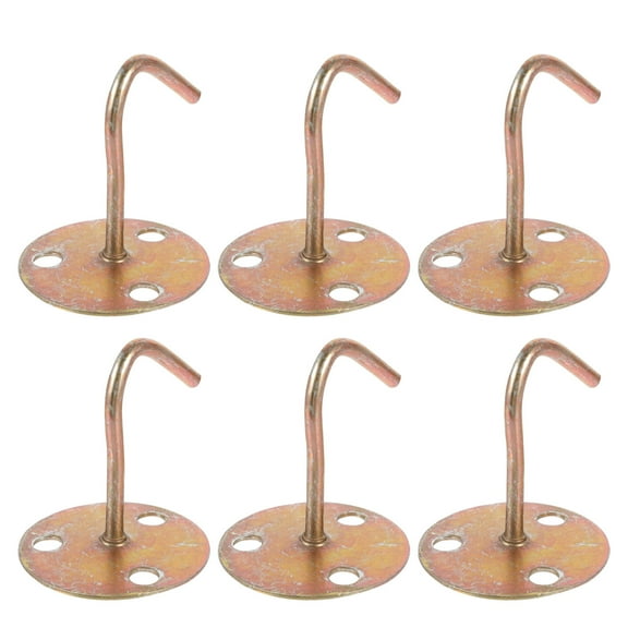 PENIKOKO 10Pcs Iron Wall Hooks Heavy Duty Ceiling Hangers Rust Resistant Gold Finish for Home Use
