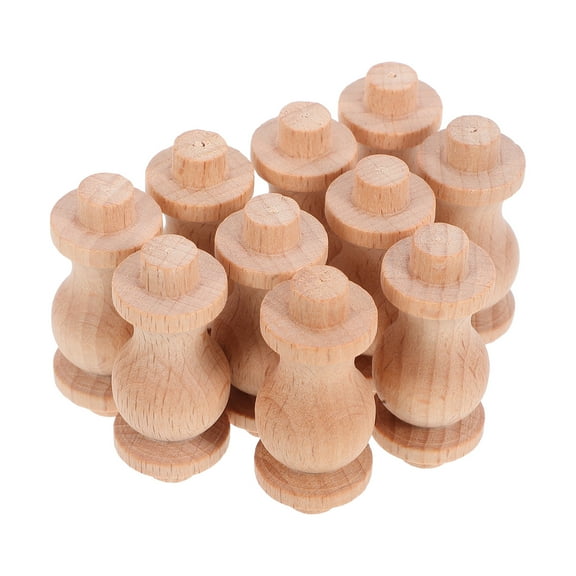 PENIKOKO 10Pcs Khaki Wood Spindles Roman Design Architectural Accents for Indoor Stairs and Homeowners