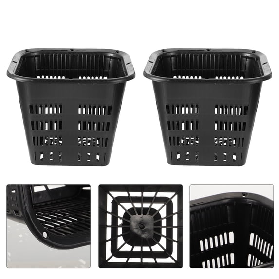 PENIKOKO 10Pcs Plant Grow Basket Black Mesh Plastic Root Control Pots Durable for Garden Use