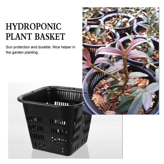 PENIKOKO 10Pcs Plant Grow Basket Black Mesh Plastic Root Control Pots Durable for Garden Use