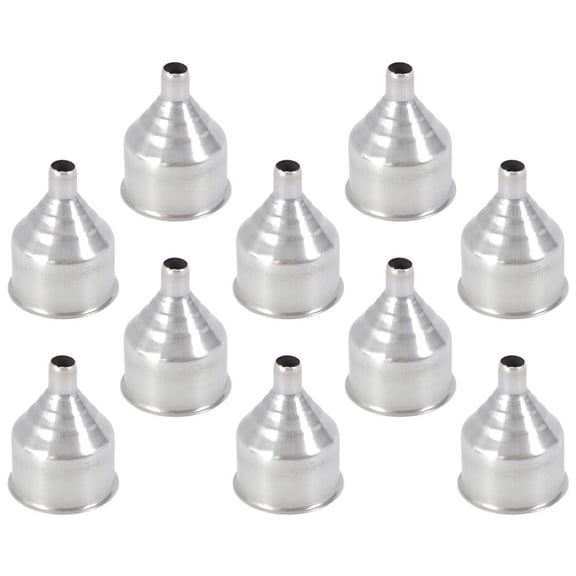 PENIKOKO 10Pcs Practical Kitchen Funnel Stainless Steel Liquid Strainer for Home Bar Use Silver
