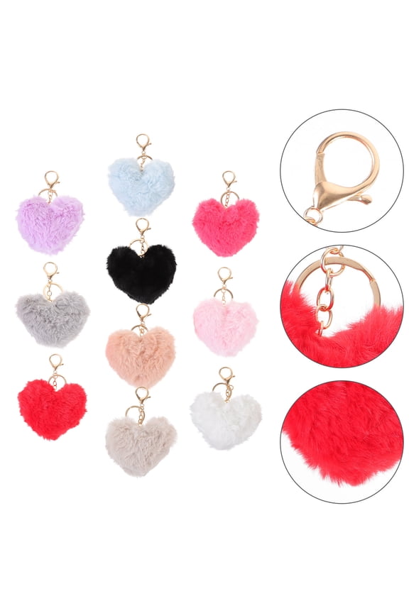 Valentine Keychains Heart Shape Keychain Assorted Color 10Pcs