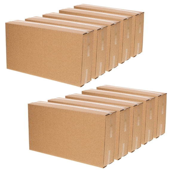 PENIKOKO 10Pcs Rectangular Shipping Box Express Khaki for Packing and Moving