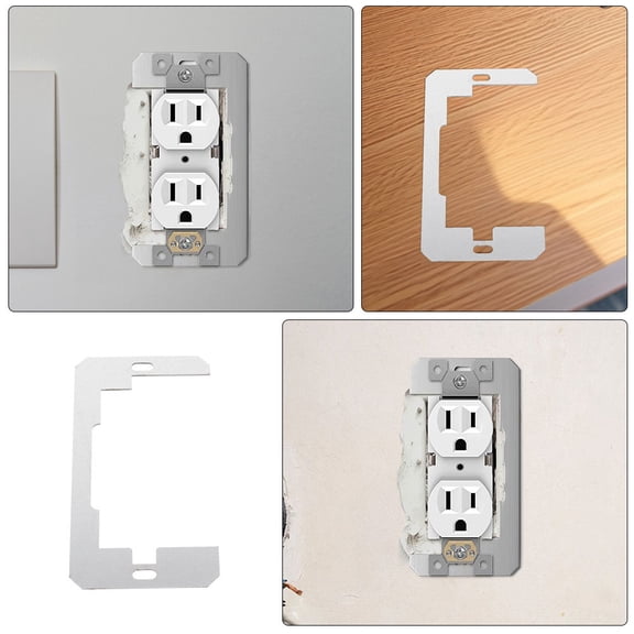 PENIKOKO 10Pcs Silver Electrical Outlet Box Extender Kit for Home Loose Outlet Repair and Socket Leveling