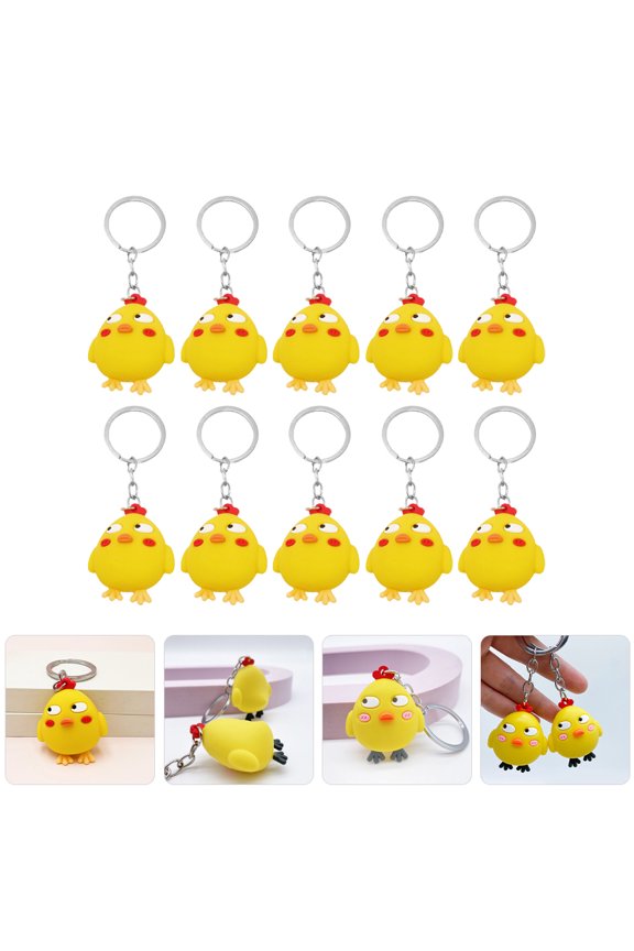 funny chick keychain Handbag Keychain Yellow 10 Pcs