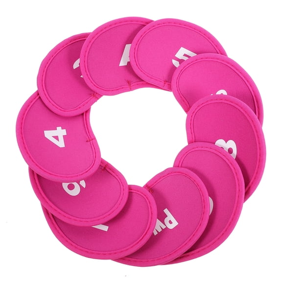 PENIKOKO 10Pcs Soft Protection Golf Headcover in Rosy for Golf Clubs and Travel