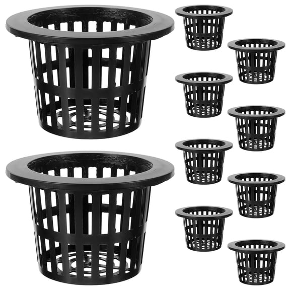 PENIKOKO 10Pcs UV-resistant Plastic Hydroponic Planting Pots with Netted Slotted Sides for Outdoor Planting