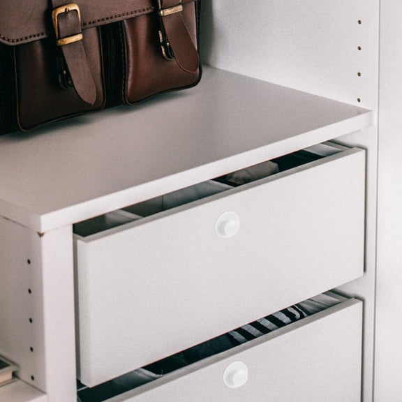 PENIKOKO 10Pcs White Self Adhesive Cabinet Drawer Pulls Plastic Knobs for Sliding Doors and Cabinets