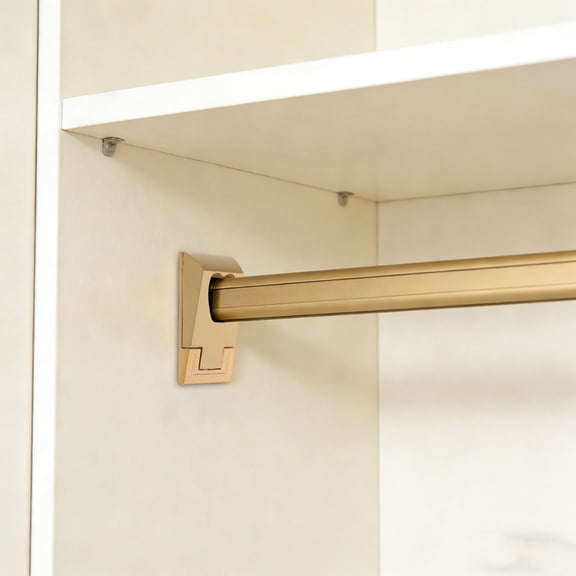 PENIKOKO 10Pcs Zinc Alloy Golden Closet Rod End Support Brackets for Home Wardrobe Hanging Rod