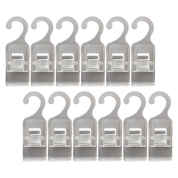PENIKOKO 12 Pcs Transparent Plastic Clothes Hanger Clips for Home Organization with Strong Grip and Design