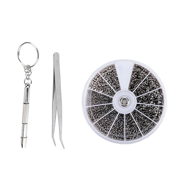 PENIKOKO 1200pcs Stainless Steel Tiny Screws Repair Tool Set for Eyeglasses and Watches