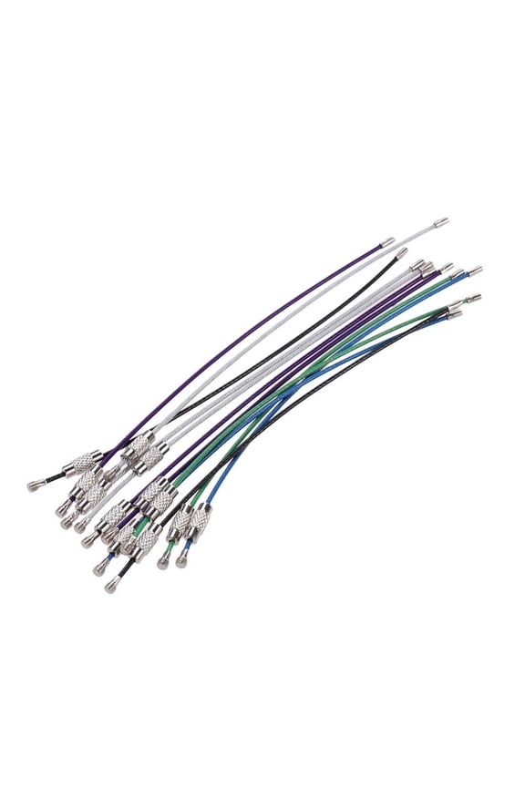 12-Pack Assorted Color Steel Wire Key Chains Keyrings for Organizing Keys and Tags Holders