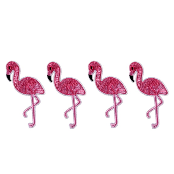 PENIKOKO 12-Pack Black and Flamingo Embroidered Patches for Clothing Repair, Cover Holes, Jackets, Bags, Crafts
