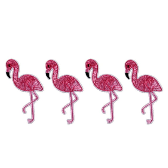 PENIKOKO 12-Pack Black and Flamingo Embroidered Patches for Clothing Repair, Cover Holes, Jackets, Bags, Crafts