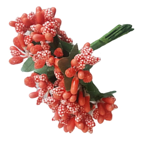 PENIKOKO 12Pcs Artificial Orange Berries for Wedding Party Decoration, Office Centerpiece, Home Decor Accessories