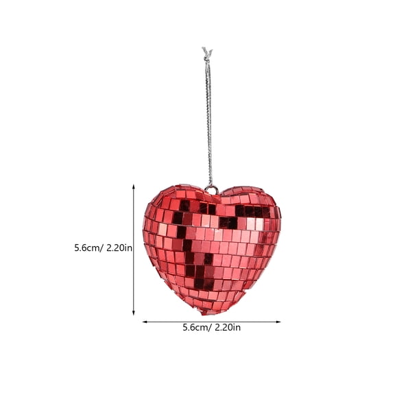 PENIKOKO 12Pcs Heart Shaped Disco Balls Plastic Reflective Decorative Hanging Disco Ball Decor For Wedding Party