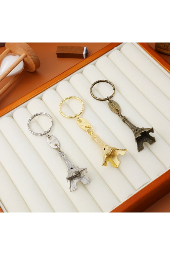 12-Piece Eiffel Tower Keychain Set in Assorted Colors, Retro Style Pendant Decorations, Perfect Gift for Family and Friends