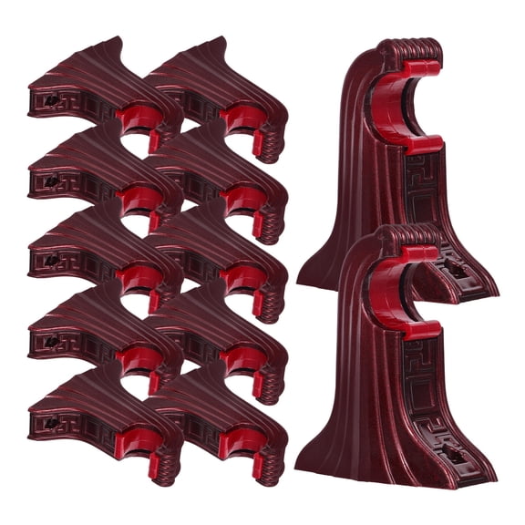 PENIKOKO 12Pcs Dark Red Plastic Rod Holders for Home and Vintage Interior Decoration, and Stylish