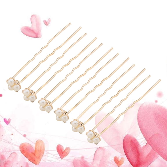 PENIKOKO 12Pcs Rose Gold Bridal U Shaped Hair Pins Decorative Hair Chopsticks for Special Events