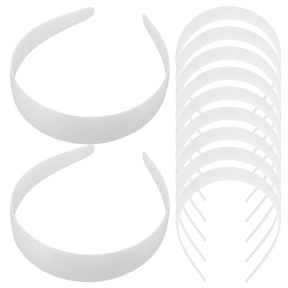 PENIKOKO 12Pcs White Solid Plastic Headbands Lightweight Comfortable for Crafting and Everyday Wear