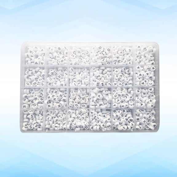PENIKOKO 1350pcs Flat Alphabet Beads White Educational Tool for Teaching Projects and DIY Accessories
