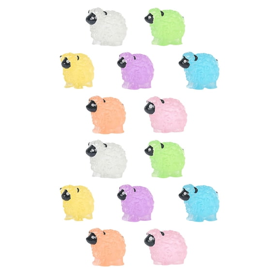 PENIKOKO 14-Piece Resin Sheep Figurines Set for Crafts, Home Decor, Assorted Colors, Perfect for Projects and Collectibles