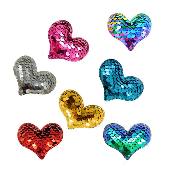 PENIKOKO 14-Piece Heart Shaped Glitter Stickers in Assorted Colors for Crafting, Scrapbooking, and Kids Activities