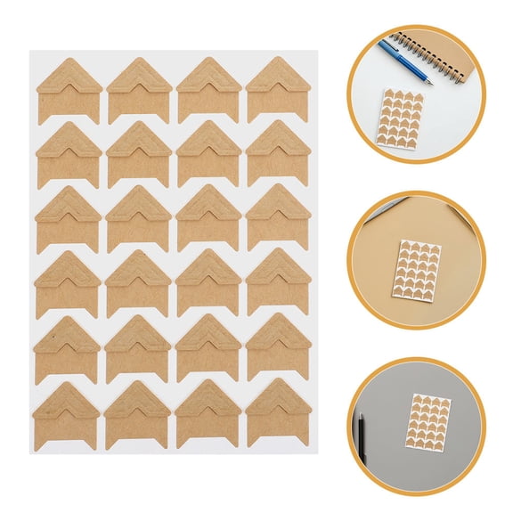 PENIKOKO 15 Sheets Photo Corners for Scrapbooking Crafts, Khaki Paper, Self-Adhesive, and Easy to Use