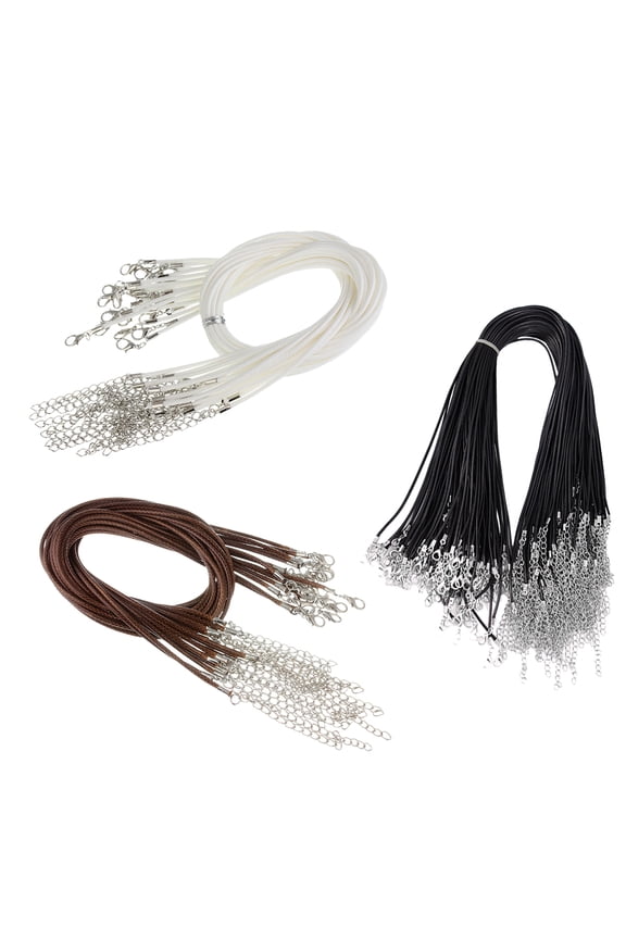 150Pcs Wax Rope Necklace String Waterproof with Adjustable Chain Assorted Color Durable