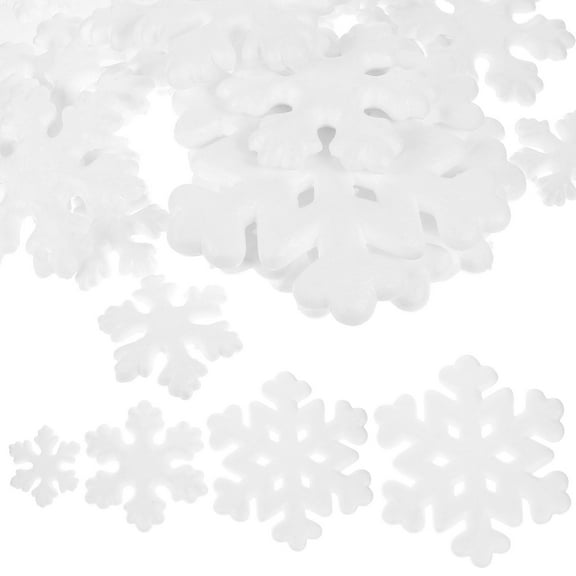 PENIKOKO 22-Pcs White Snowflake Foam Craft Pieces 15 x 15 x 0.6 Inches for Holiday and Hotel Decorations