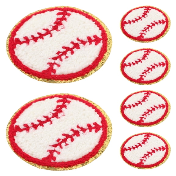 PENIKOKO 15Pcs Baseball Shape Decorative Patches Multi Color Embroidery