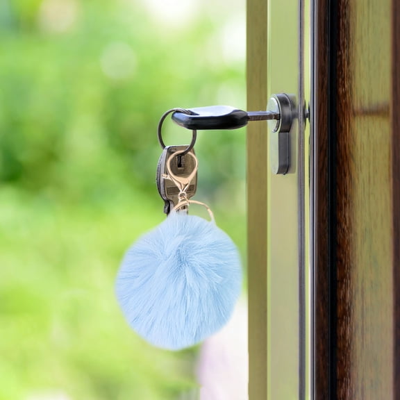 PENIKOKO 15Pcs Portable Pompom Bag Pendant Cute Keyrings Assorted Color Fashionable Gift for Women