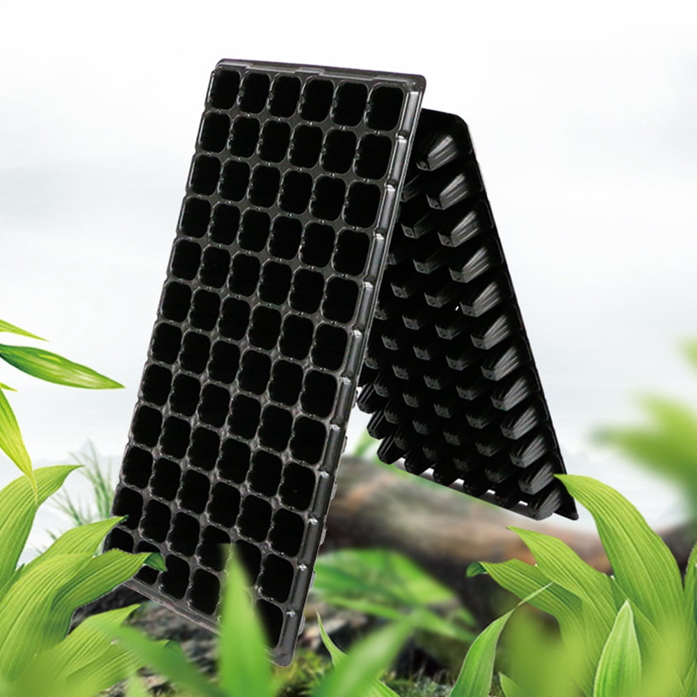 PENIKOKO 15-Piece Black PVC Starter Planting Tray with 72 Cells and Drainage Holes for Seed Germination and Propagation