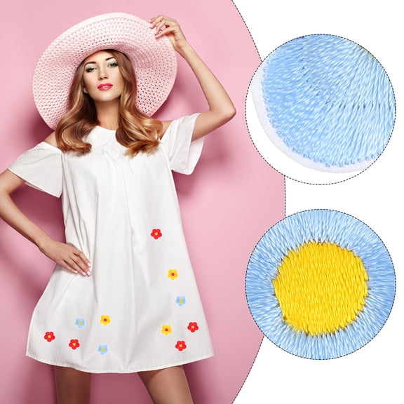 PENIKOKO 15Pcs Sunflower Fabric Decals Cloth Patches for Sewing Jackets Hats Shoes in Assorted Colors