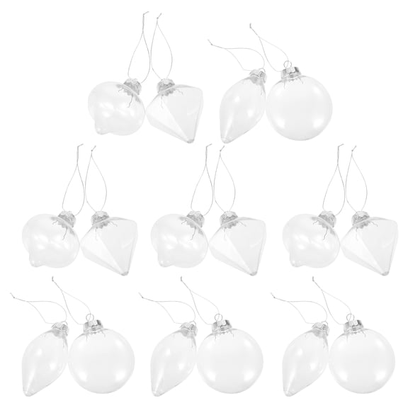 PENIKOKO 16Pcs White Delicate Xmas Pendant Plastic Balls for Christmas Tree and Holiday Decorations