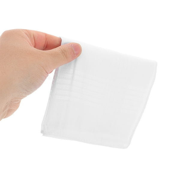 PENIKOKO 18Pcs White Cotton Handkerchiefs for Men Sweat Absorbing Washable Pocket Squares for Home and Travel