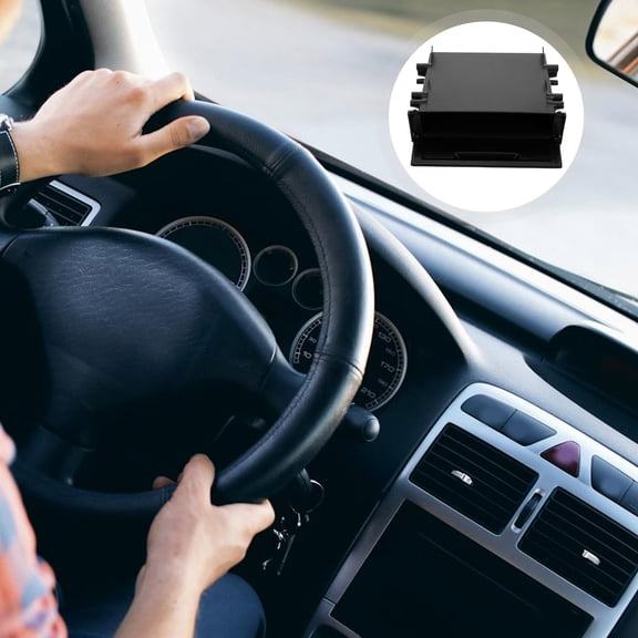 PENIKOKO 1Pack Car Accessories Stereo Radio Storage Box in Black Color for CD Player Compatibility