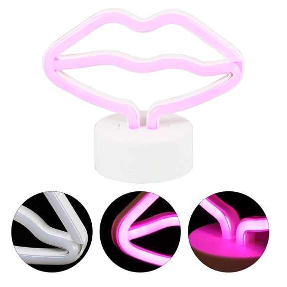PENIKOKO 1Pack Decorative Lip Lamp Acrylic Red Neon Sign for Homeowners Holiday Decor