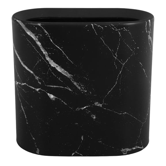 PENIKOKO 1Pack Elegant Marble Appearance Wastebasket Space-saving Garbage Storage for Bathrooms