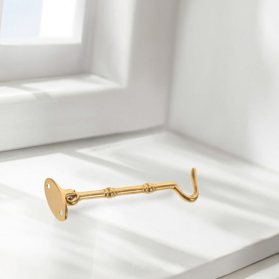 PENIKOKO Hook and Eye Latch in Golden Brass Finish, 4.3 x 1 x 0.5 inches, Door and Cabinet Hardware, 1 Piece