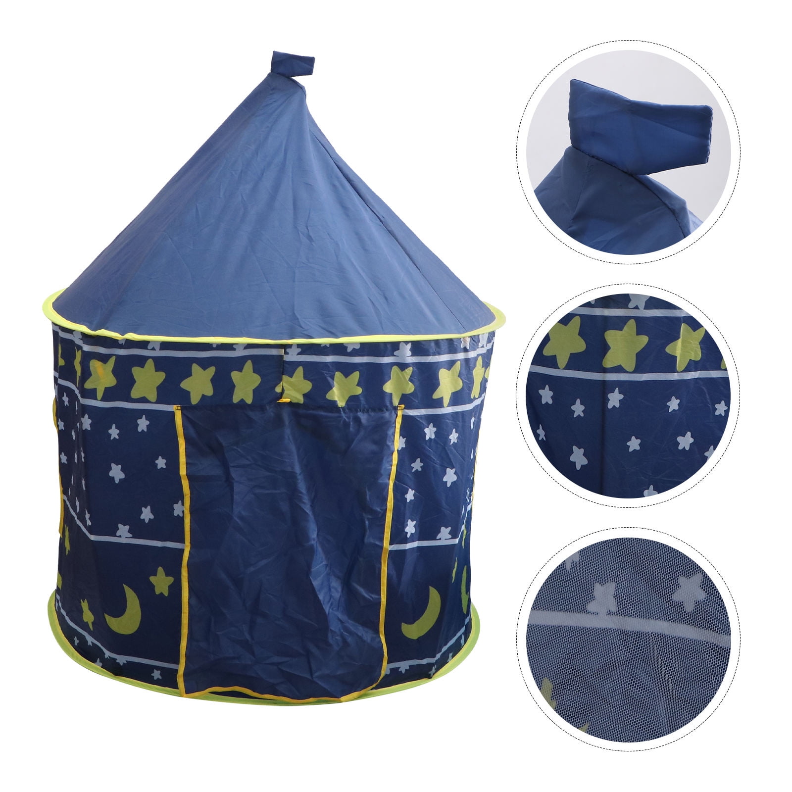PENIKOKO Playhouse Tent Polyester Yurt Blue 1Pcs with Air Circulation for Indoors
