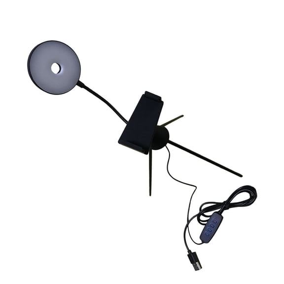 PENIKOKO 1Pack Mobile Phone Light Phone Tripod Mount for Selfie Video Recording with 360 Rotation Black