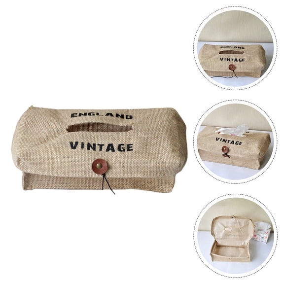 PENIKOKO 1Pack Tissue Dispenser Box Rectangular Khaki 9.82X5.11X3.14in