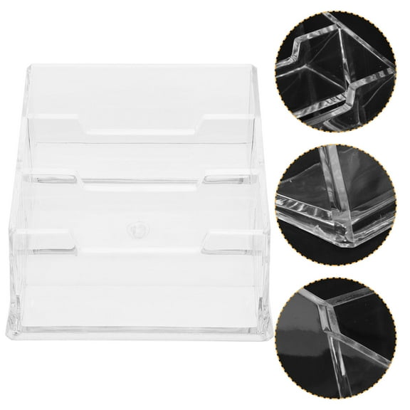 PENIKOKO Transparent Business Card Holder 1 Pack, Office Desk Organizer, Compact 4.13 x 4.13 x 2.44 Inches