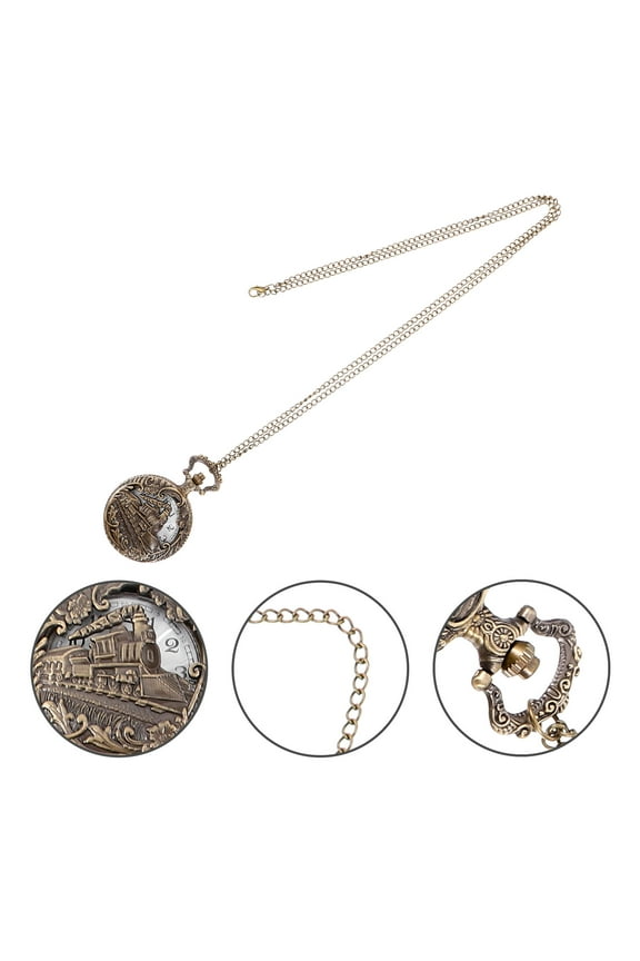 Portable Dark Brown Pocket Watch for Men with Arabic Numeral Dial Vintage Style Timepiece