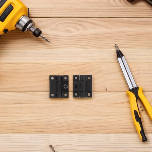 PENIKOKO 1 Pair Black Plastic Folding Hinge with Adjustable Torque Control for Industrial Cabinet Door Hardware