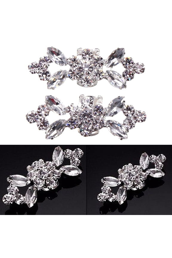 1Pair Crystal Shoe Clips for Shoe Decoration Boots Flats Pumps and More
