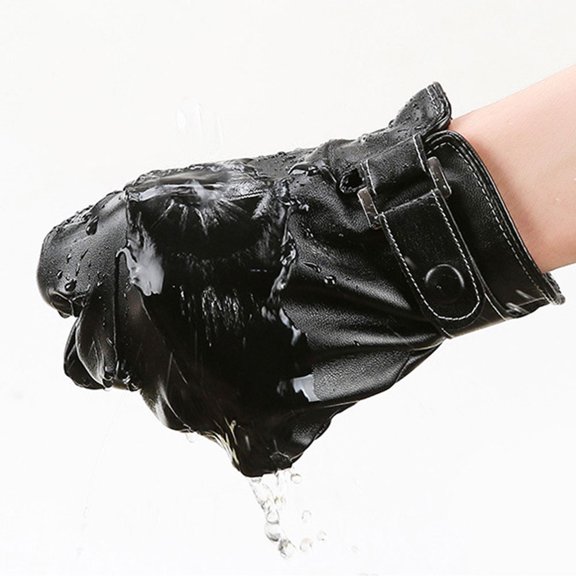 PENIKOKO Winter Riding Gloves for Men and Women, 1 Pair Black Thickened Outdoor Sports Gloves with Elastic Wristband